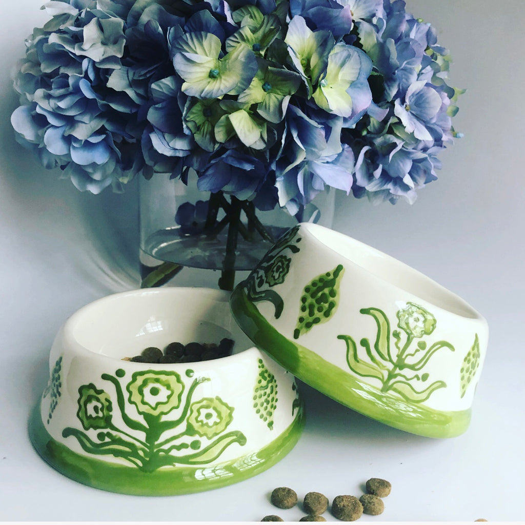 Green Marigold Collection Dog Bowl