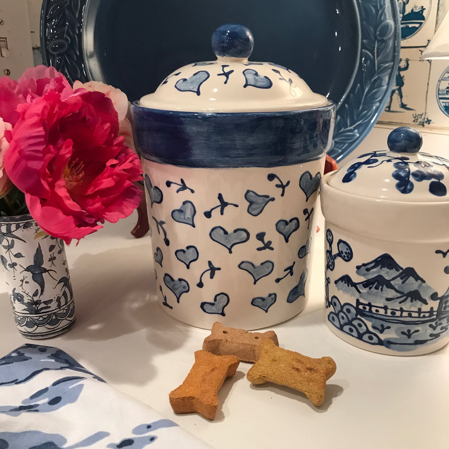 Blue Heart Treat Canister
