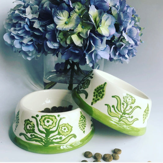 Green Marigold Collection Dog Bowl